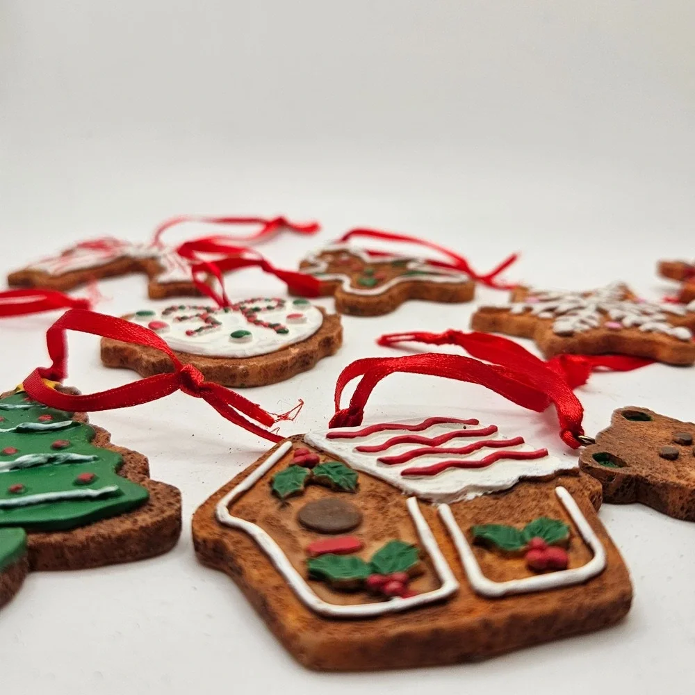 VTG Lot of 11 Gingerbread Christmas Ornaments Resin Cookie Tree Angel Snowman